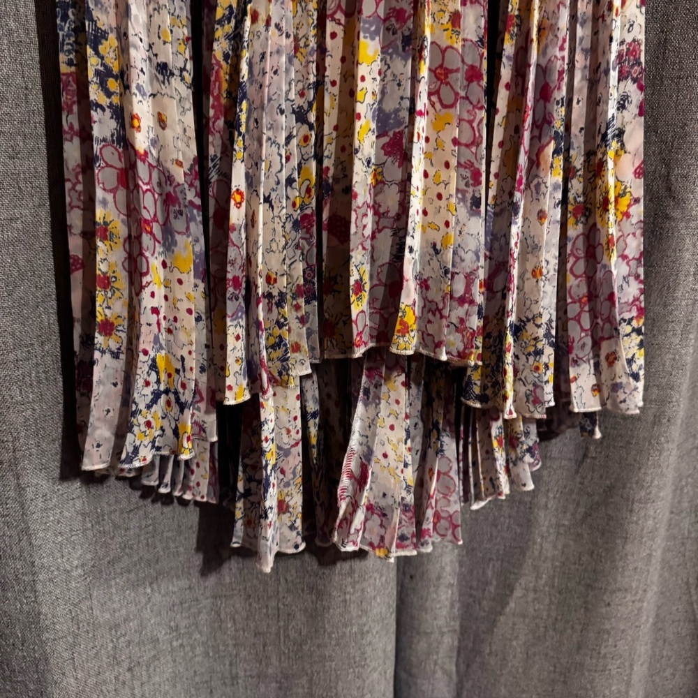 Plenty by Tracy Reese Floral Pleated Dress Size 0 Sleeveless Hi Low - Picture 9 of 14